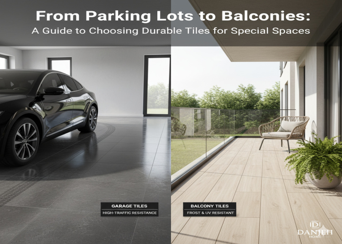 از پارکینگ تا بالکن: راهنمای انتخاب کاشی و سرامیک مقاوم برای فضاهای خاص