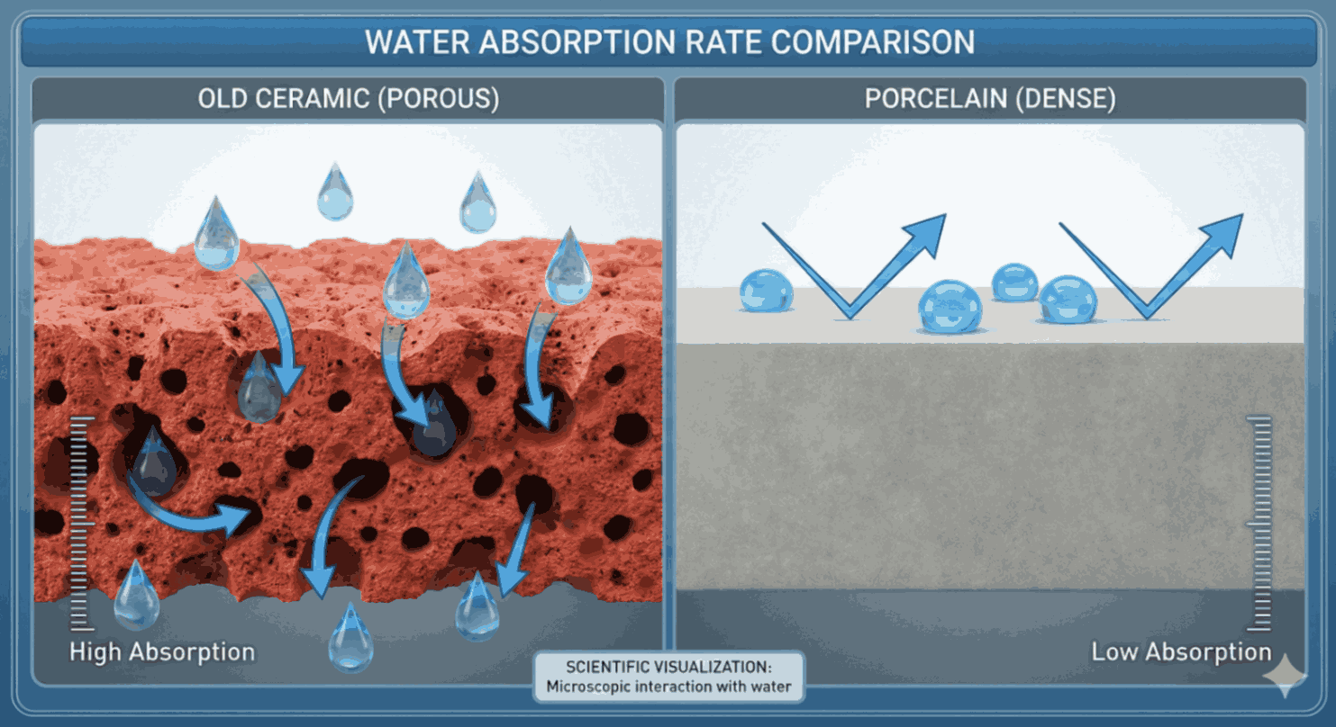 چرا سرامیک های کف لق می شوند؟ (بررسی تفاوت چسب پرسلان و ملات سیمان) جنگ جذب آب: چرا ملات سیمان دیگر جواب نمی دهد؟