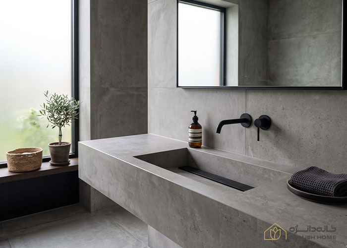 روشویی یکپارچه (Integrated Basin) چیست؟ (ترند اول طراحی مدرن حمام) روشویی یکپارچه (Integrated Basin) چیست؟