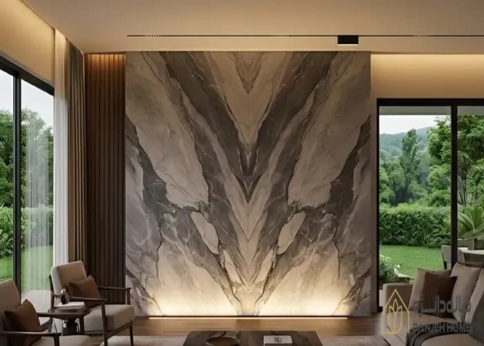 اصول نورپردازی سرامیک اسلب؛ چگونه رگه‌ های بوک‌ مچ و فورمچ را در خانه برجسته کنیم؟